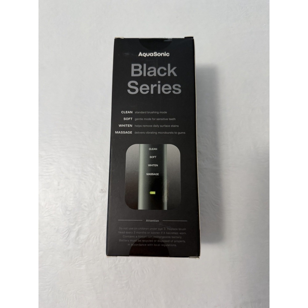 AquaSonic Black‎ Series Electric Toothbrush Set Ultra Whitening New In Box